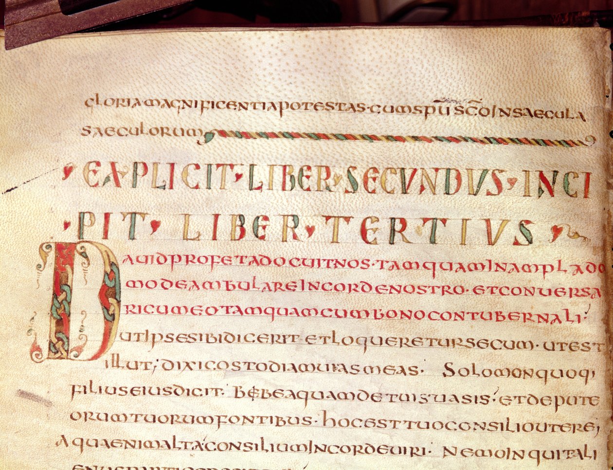 Ms Lat 1732 Fol.67v Historyczny inicjał D, z dzieła św. Ambroise (340-396) autorstwa French School