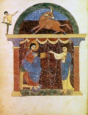 Ms Lat 8878 fol.3v Jezus przedstawiający Ewangelię św. autorstwa French School