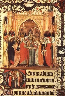 Ms Lat 919 fol.37 Wesele Dziewicy, z Grandes Heures de Duc de Berry autorstwa French School