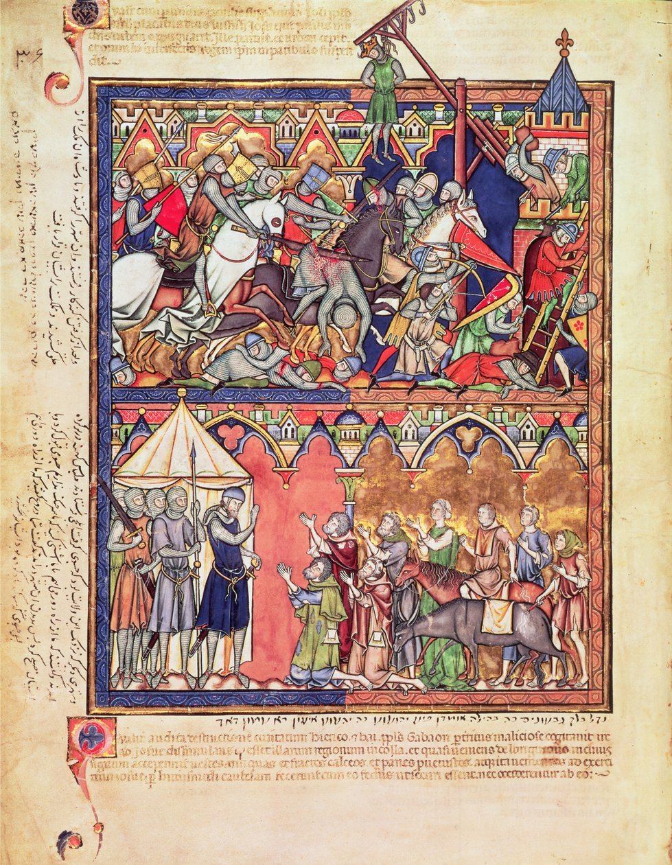 Pani M 638 f.10v Joshua, z Biblii obrazkowej Morgana, c.1244-54 autorstwa French School