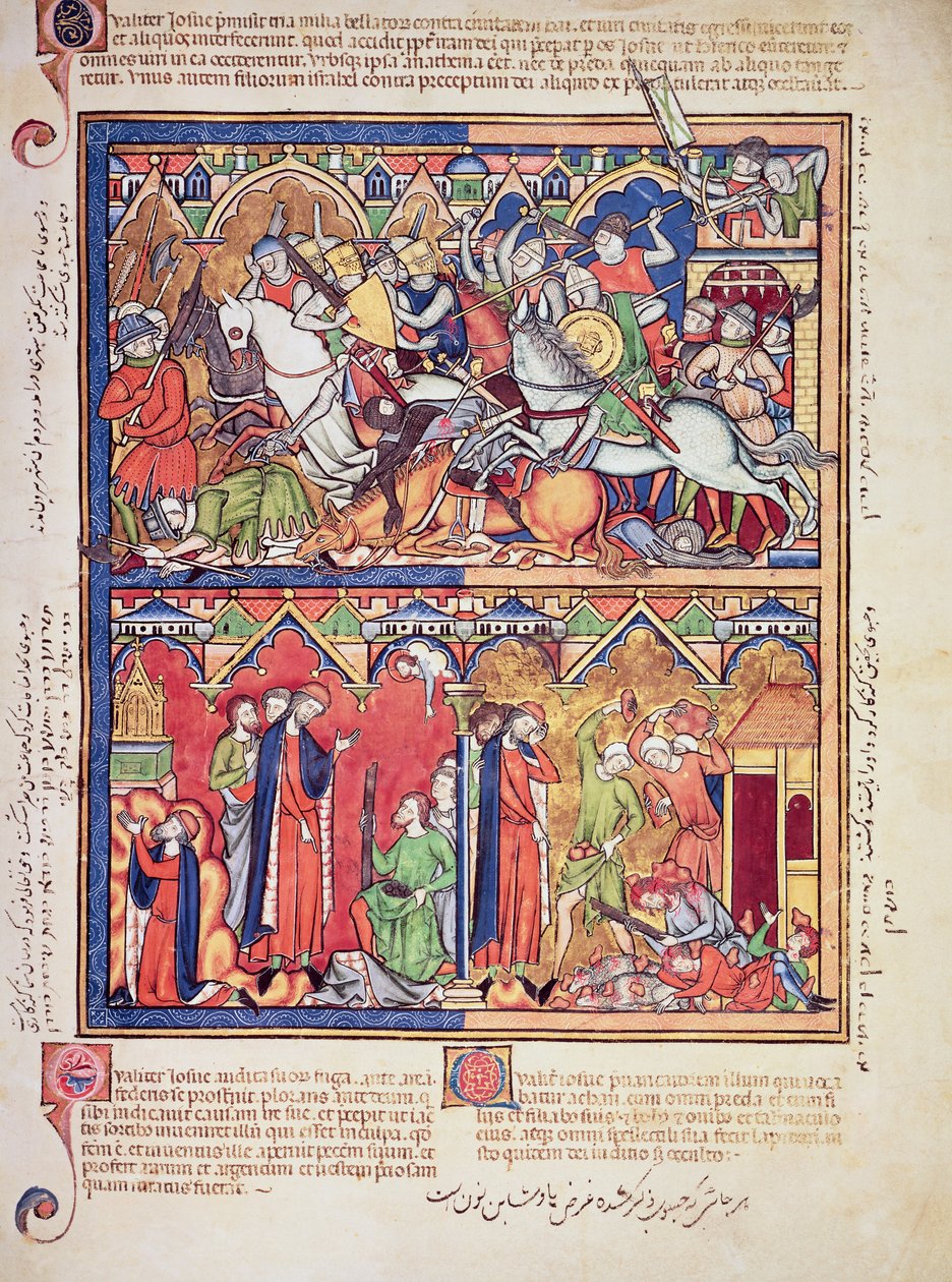 Ms M 638 fol.10r Joshua, z Morgan Picture Bible, c.1244-54 autorstwa French School