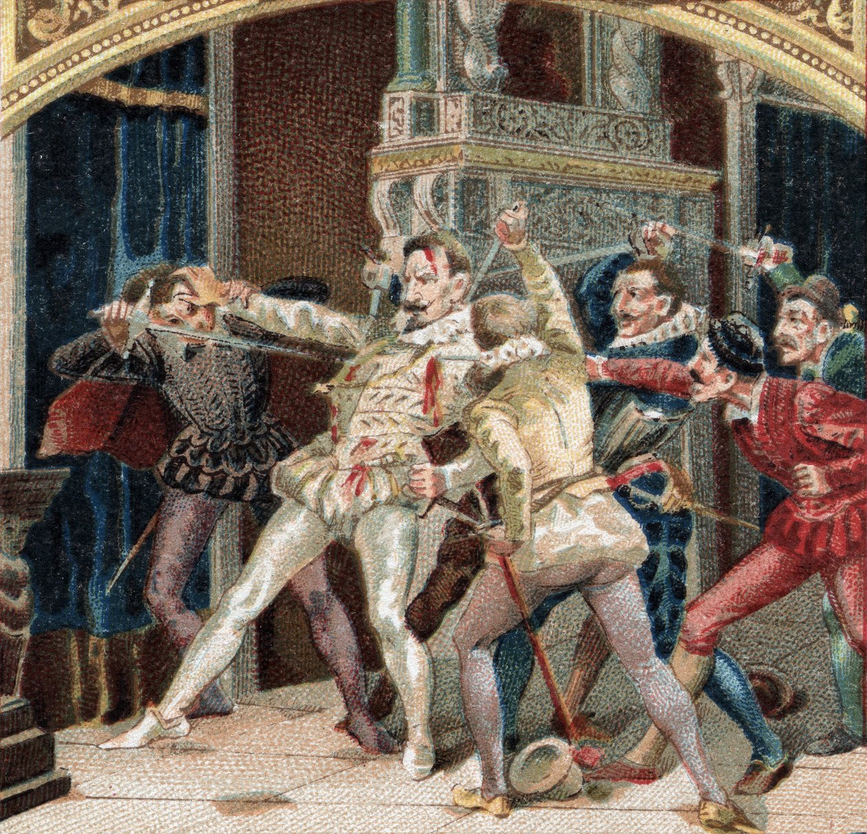 Morderstwo księcia Guise (Henryk I Lotaryngii, znany jako Balafre autorstwa French School