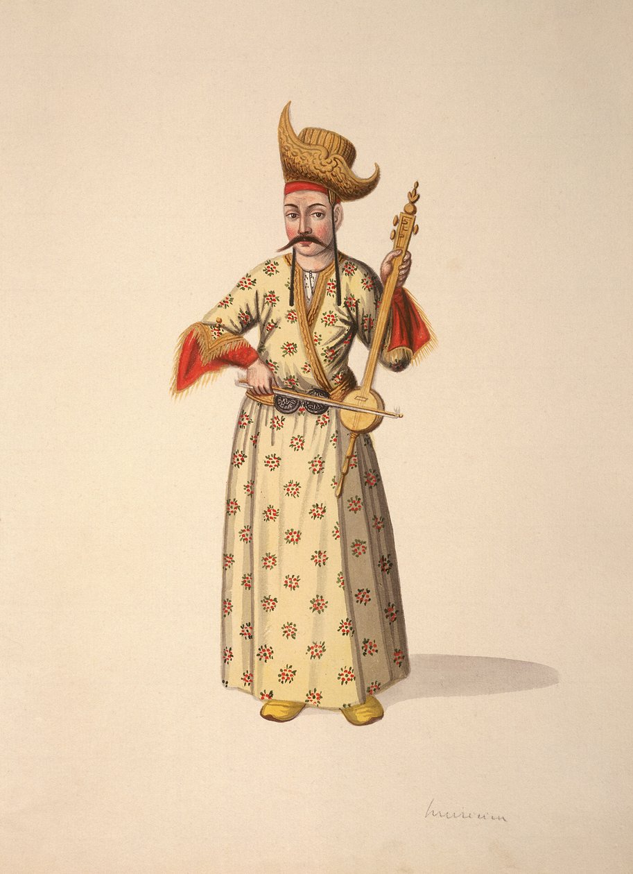 Muzyk, okres osmański, 3. ćw. XVIII w. (wc na papierze) autorstwa French School