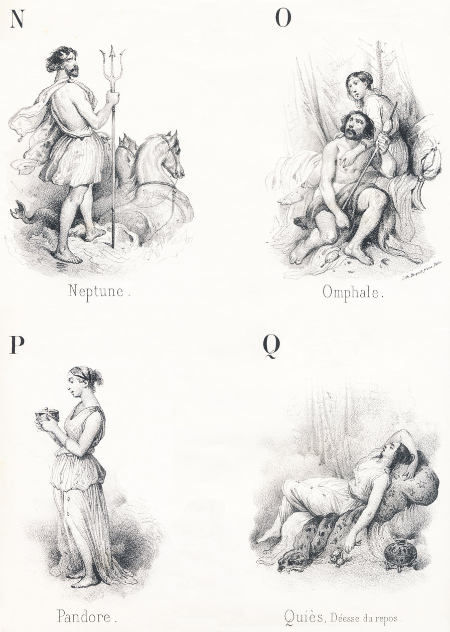 N O P P: Neptun, Omphal, Pandora, Quies autorstwa French School