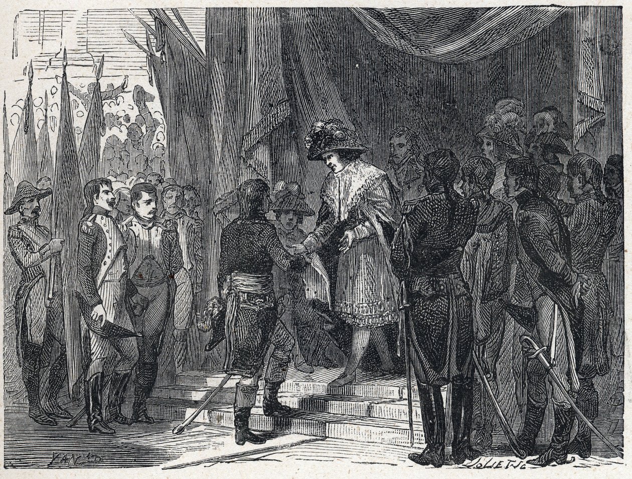 Napoleon Bonaparte (1769-1821) przekazał w dniu 10 grudnia 1797 r. handel Campoformio (Campo-Formio, Campo Formio) członkowi Zarządu. Ten handel między Francją a Austrią oznacza koniec I koalicji, autorstwa French School