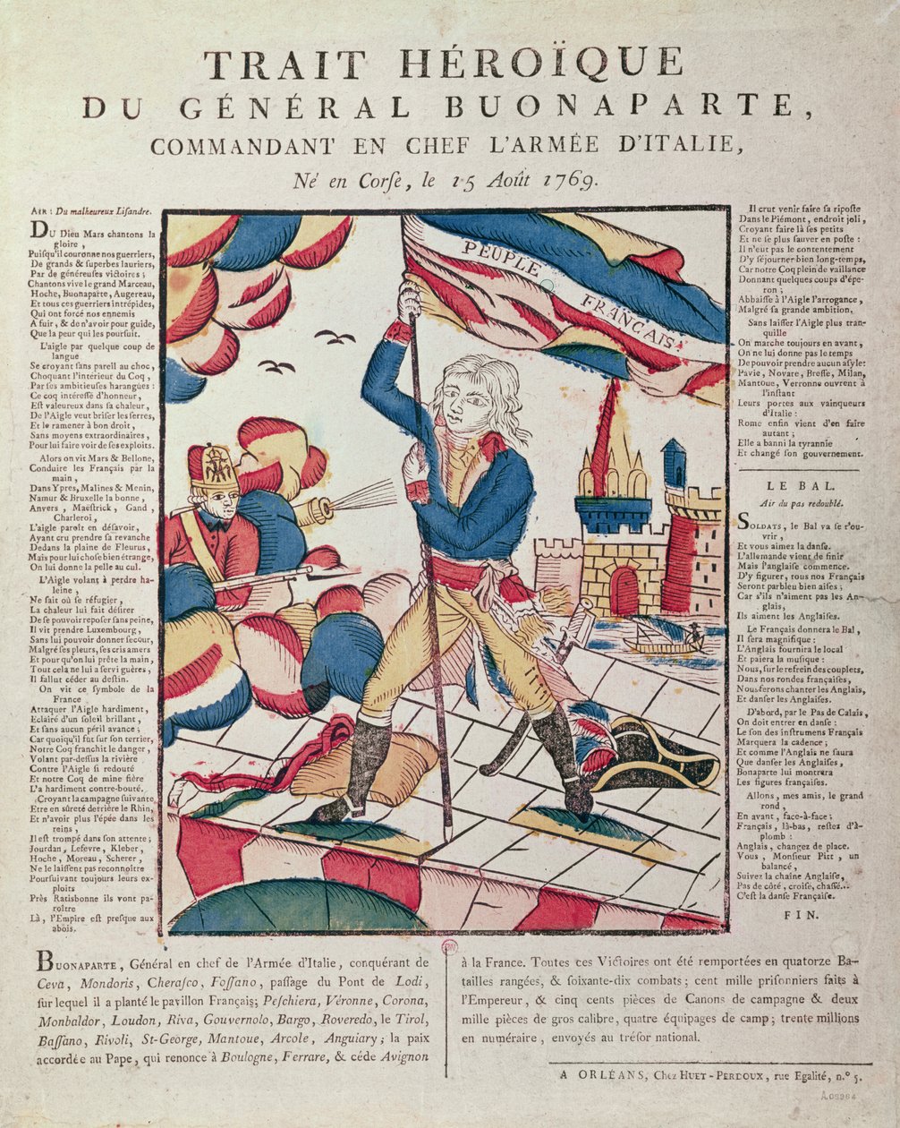 Napoleon I (1769-1821) na moście w Arcola, 17 listopada 1796, XVIII-XIX w. autorstwa French School