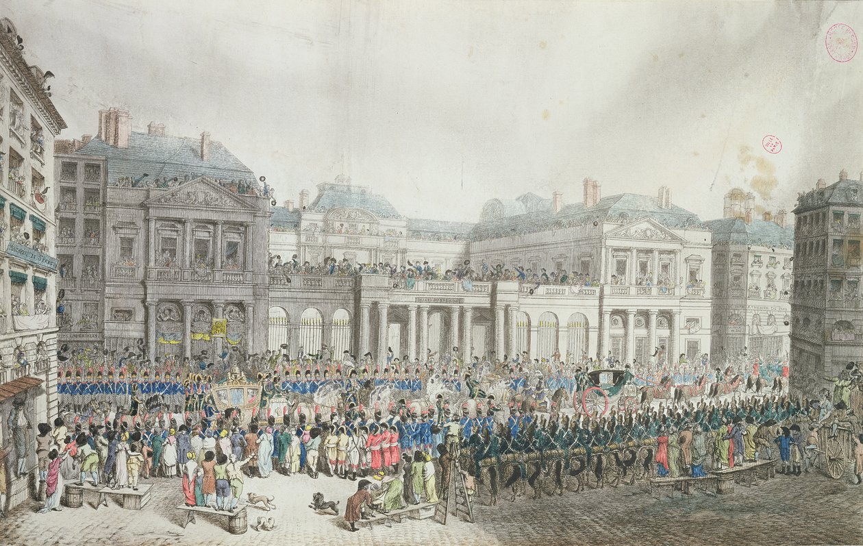 Procesja koronacyjna Napoleona przechodząca przez Radę Stanu, 2 grudnia 1804 r autorstwa French School