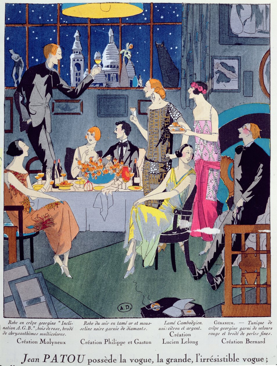 Sylwester, modna tablica z Art, Gout, Beaute, wydana w Paryżu, grudzień 1923 (odbitka w pochoirze) autorstwa French School