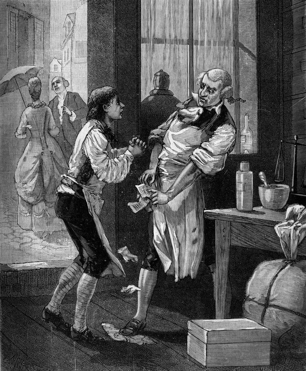 Nicolas Louis Vauquelin, francuski chemik (1763 - 1829), pracował najpierw w aptece. w „Histoire populaire des sciences, wynalazki i odkrycia od pierwszych wieków do współczesności” Bitarda Adolphe
