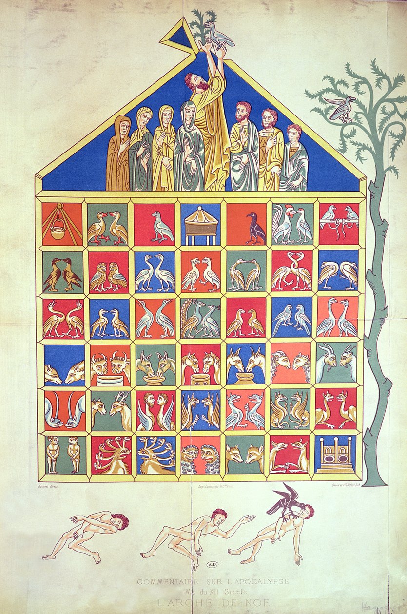 Arka Noego, faksymile oryginalnego rękopisu z XII wieku, XIX w. autorstwa French School