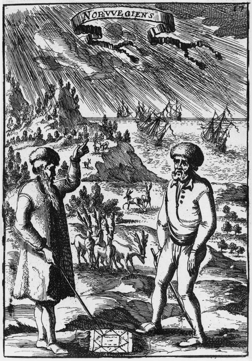 Norwegowie, ilustracja z Description de lUnivers autorstwa Allaina Manessona Malleta (1630-1706) opublikowana w Paryżu, 1683 autorstwa French School