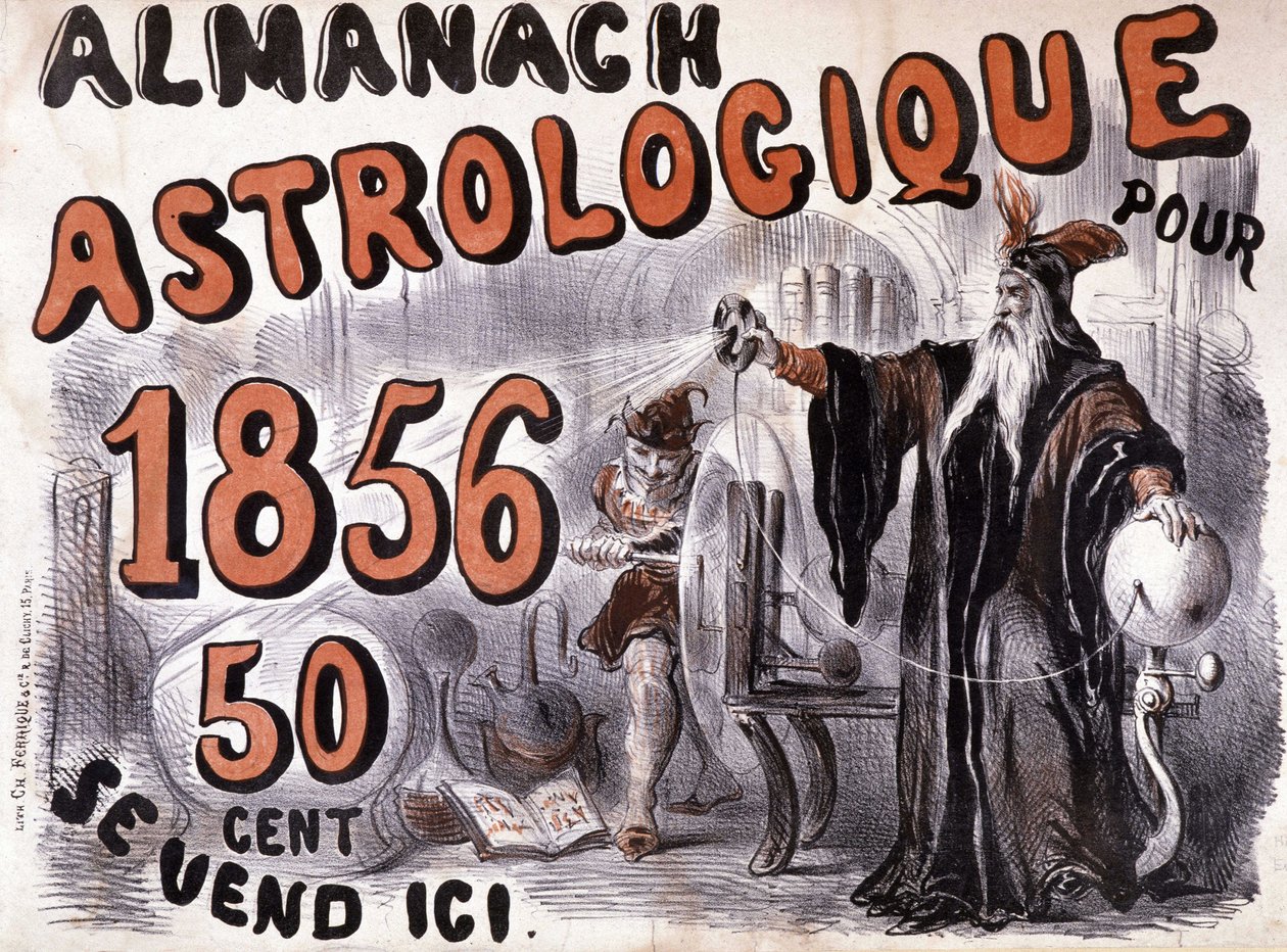 Nostradamus, astrolog oświecający przyszłość – w „Almanach Astrologique” z 1856 r. autorstwa French School