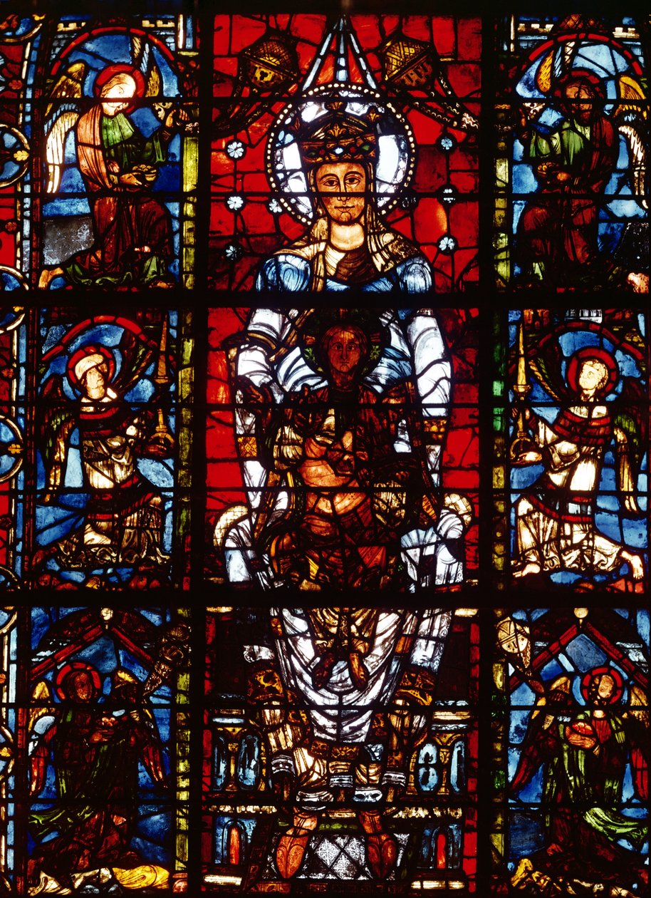 Notre-Dame de la Belle Verriere, z chóru południowego (witraż) (detal z 98069) autorstwa French School