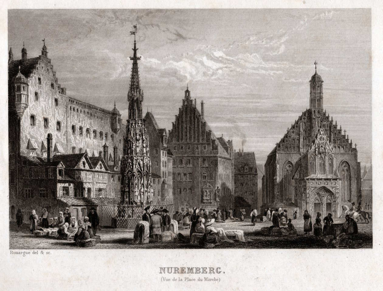 Norymberga. (grafika, ok. 1830) autorstwa French School