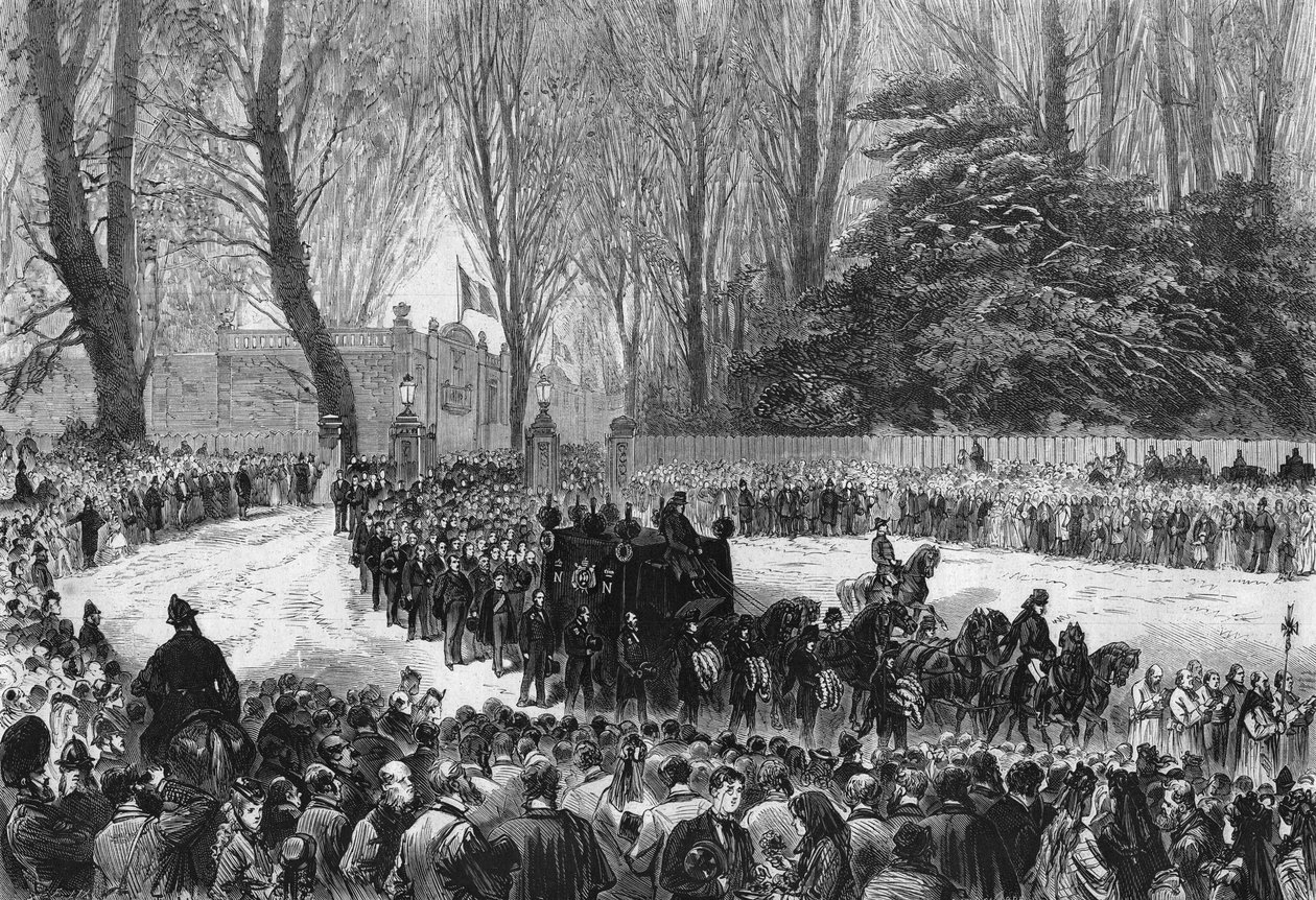 Obsesy Napoleona III w Chislehurst w 1873 roku. autorstwa French School