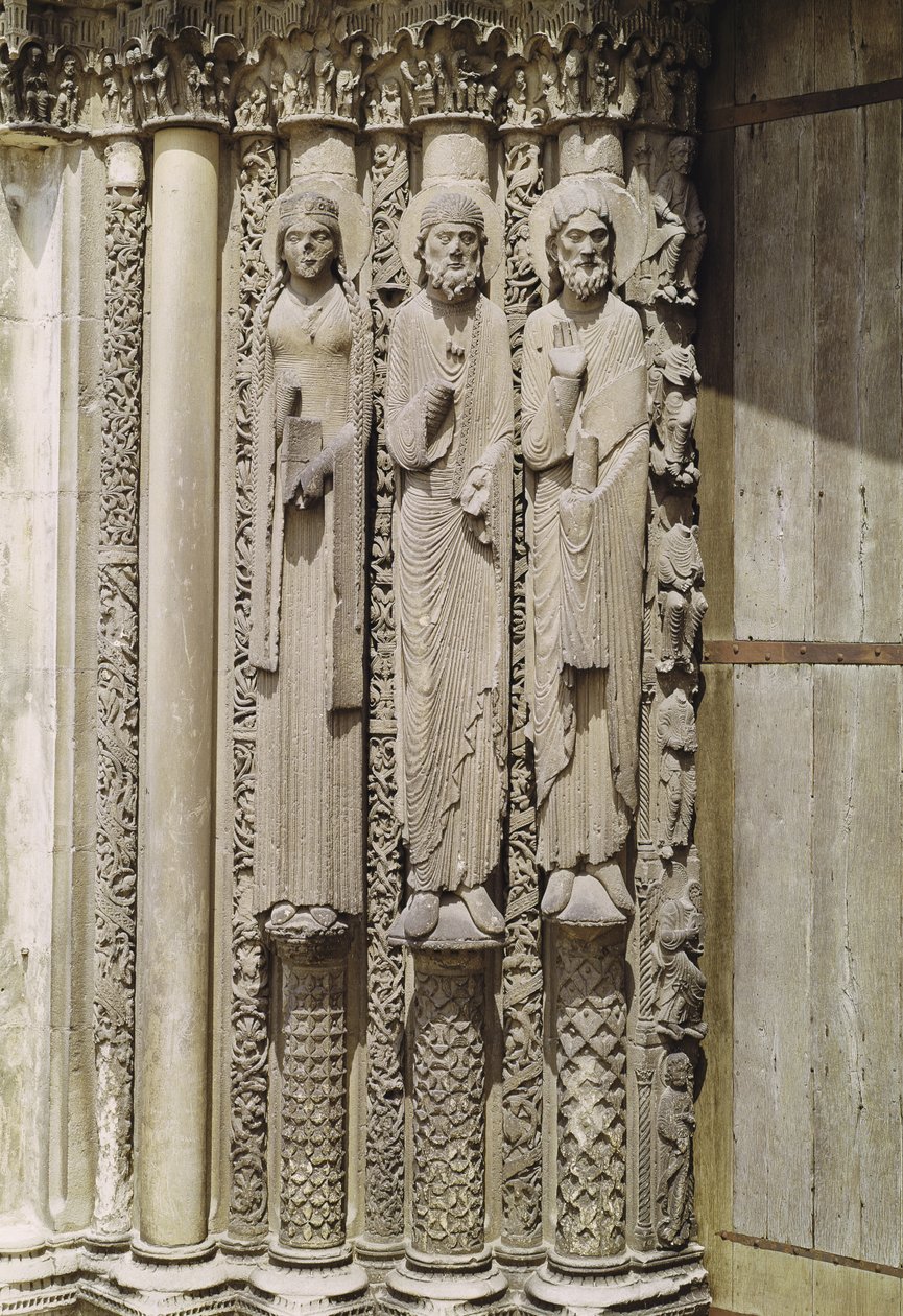 Postacie ze starego testamentu, z portalu królewskiego fasady zachodniej, ok.1145-50 autorstwa French School