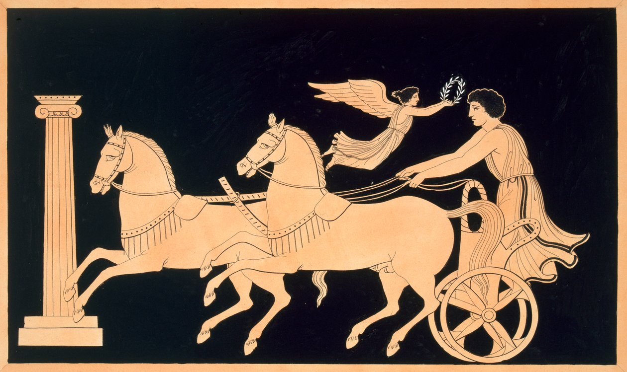 Olimpijski woźnica zwieńczony wieńcem laurowym, wydany w latach 1808-10 autorstwa French School