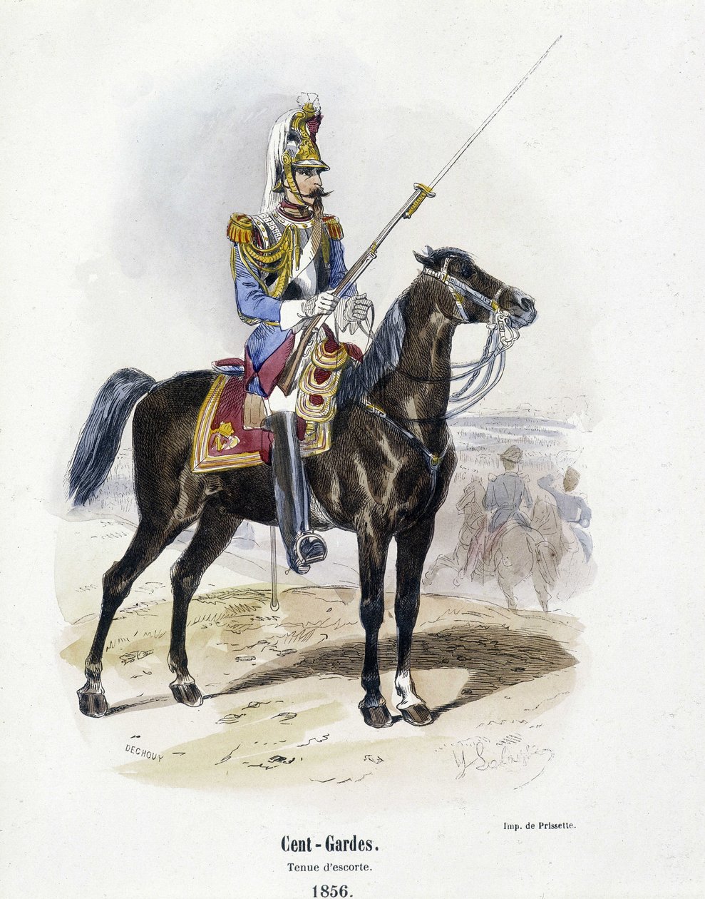 Sto - Strażnicy: kostium eskorty w 1856 r. - w „Histoire de l