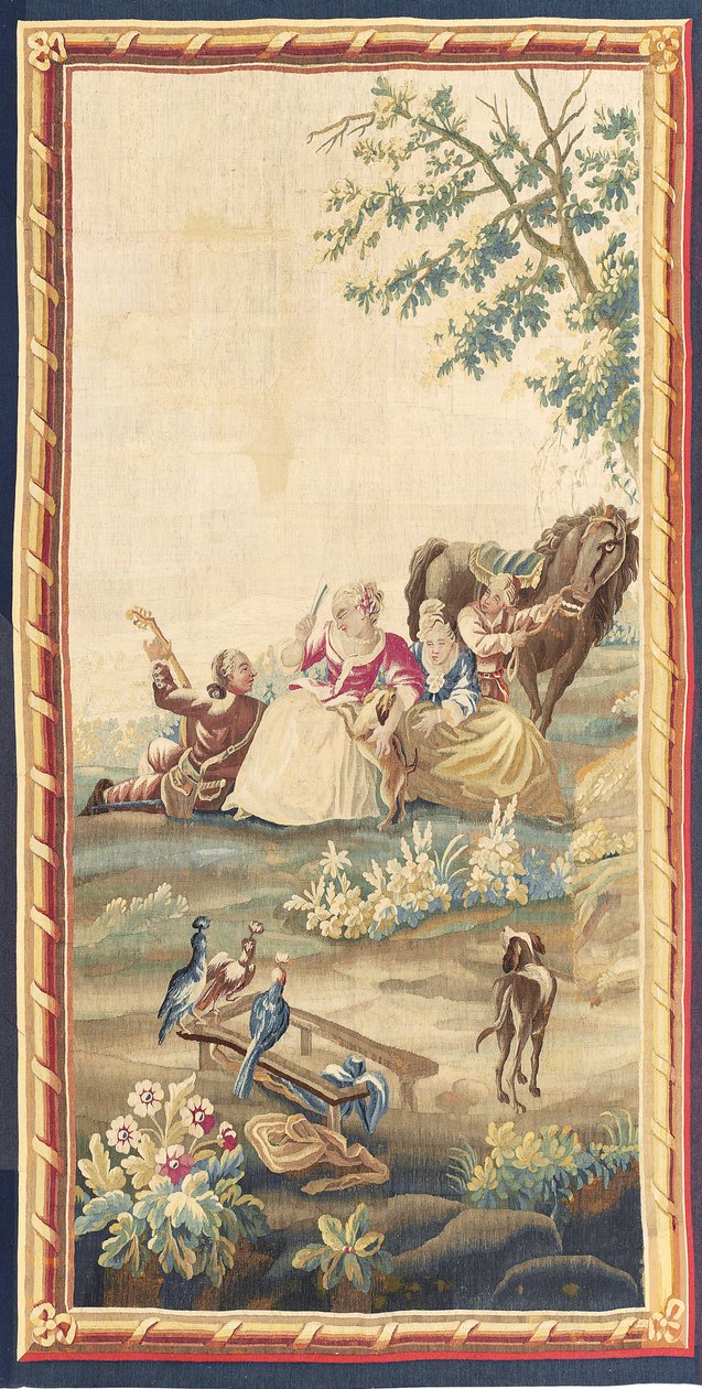 Jeden z pary gobelinów duszpasterskich Ludwika XVI, Aubusson, ok. 1775 autorstwa French School
