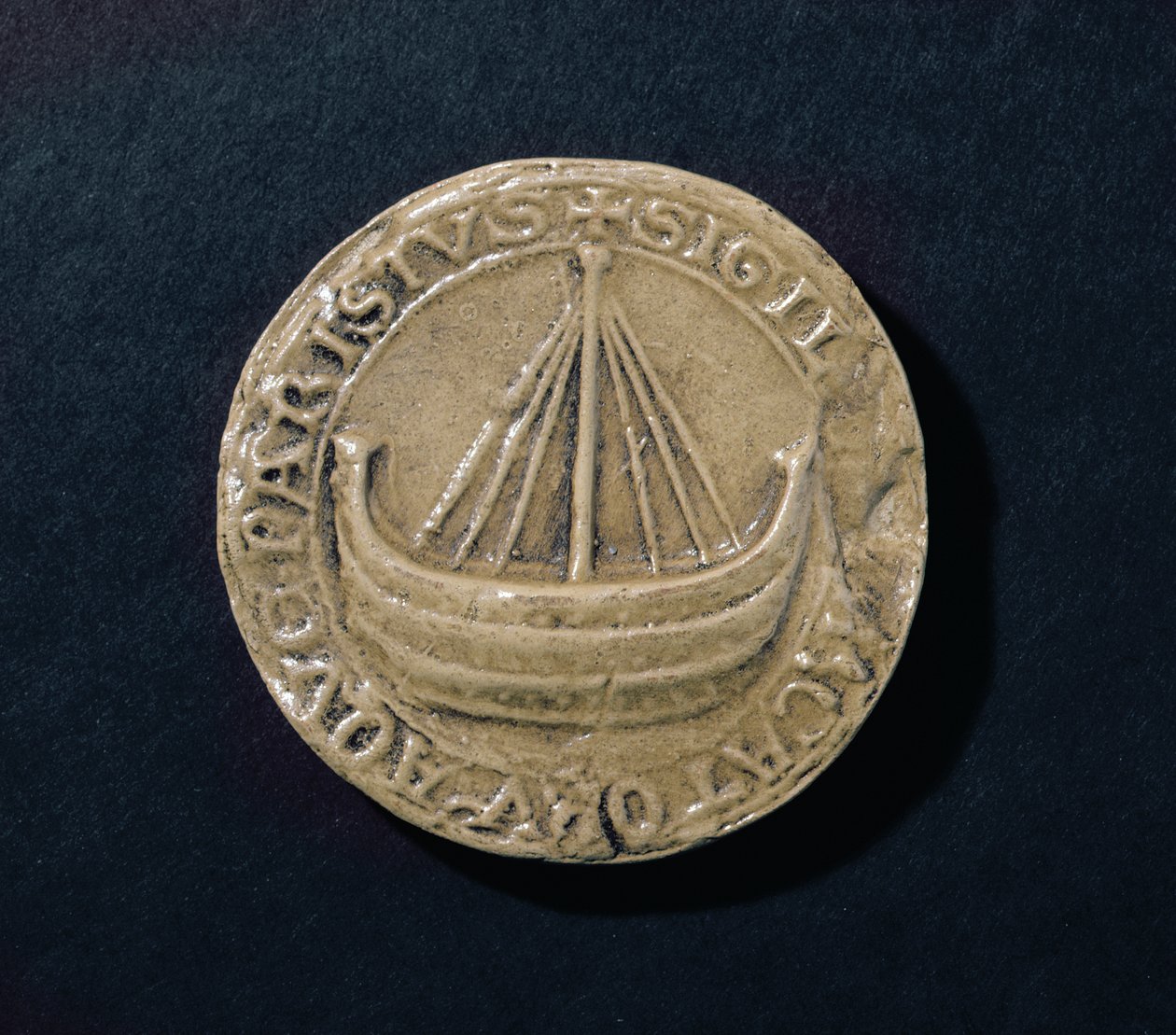 Jedna z najstarszych zachowanych pieczęci miasta Paryża, ok. 1210 (wosk) autorstwa French School