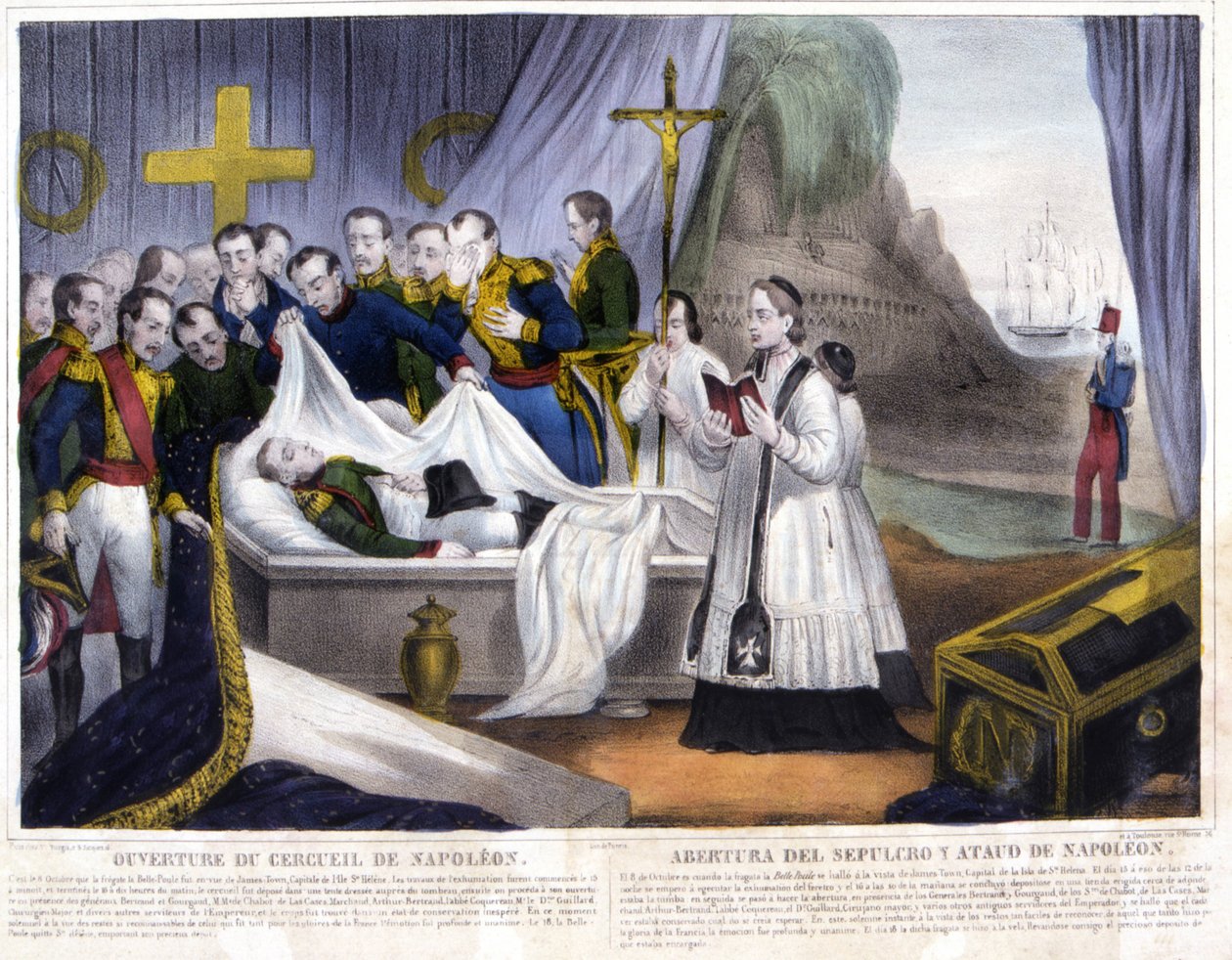Otwarcie trumny Napoleona na Wyspie Świętej Heleny, 16 października autorstwa French School