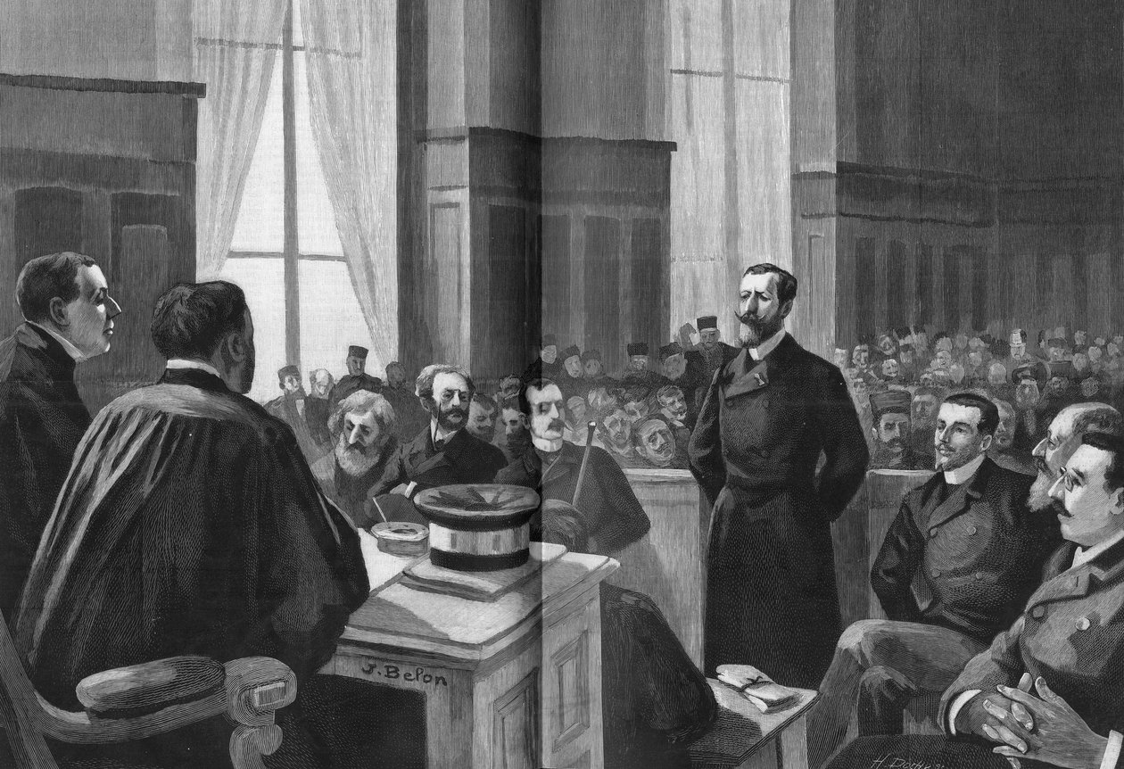 Otwarcie obrad Ligi Patriotów w 1889 r. Prezydent Gillet, Naquet, Laisant, Laguerre, Deroulede, Richard, Turquet, Gallian. autorstwa French School