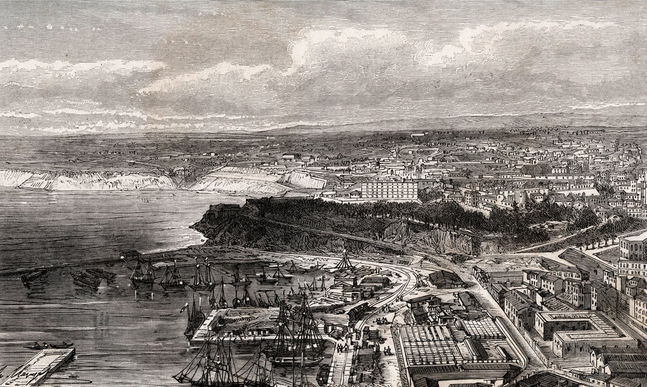 Oran - Algieria - grawer w „”La France illustree: geografia, historia, administracja statystyczna”” autorstwa V.A. Słodowo-Brązowy. 1884 autorstwa French School
