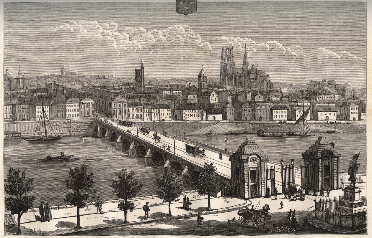 Orlean - Centre-Val de Loire - rycina w „La France illustree: geografia, historia, administracja statystyczna” autorstwa V.A. Słodowo-Brązowy. 1884 autorstwa French School