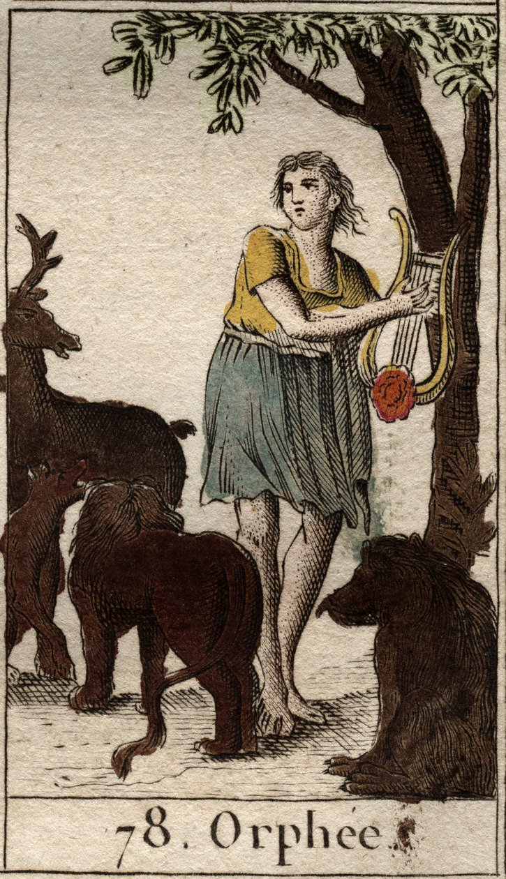 Orfeusz oczarowuje dzikie zwierzęta, grając na lirze Z „Mythologie de la jeunesse” Pierre