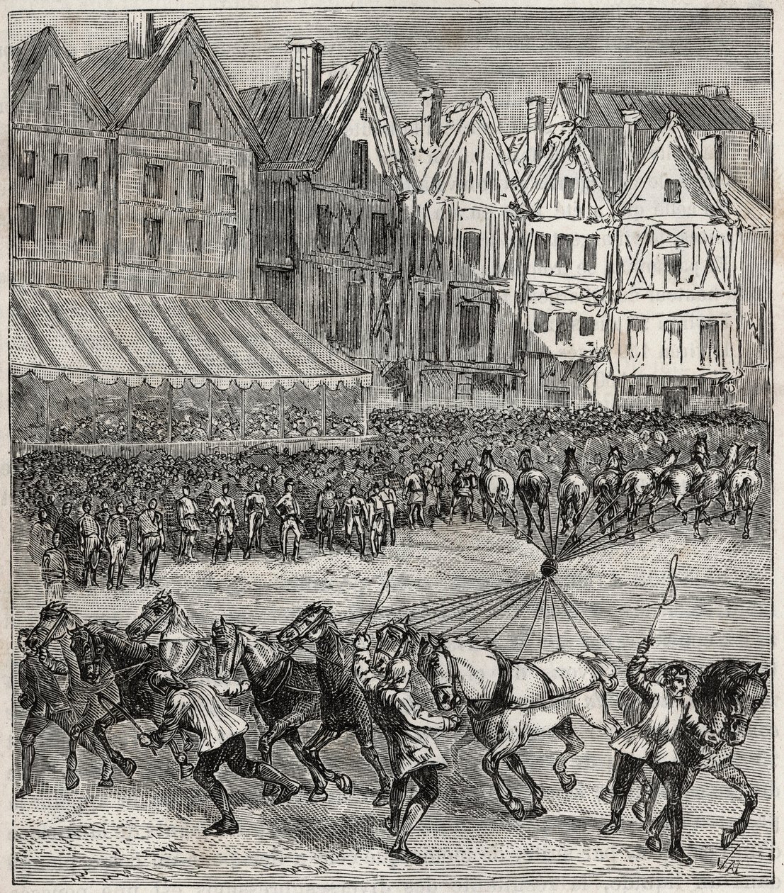 Otto von Guericke Eksperyment na półkulach magdeburskich, który wykazał ciśnienie atmosferyczne - Doświadczenie Otto von Guericke (Otto de Guericke autorstwa French School