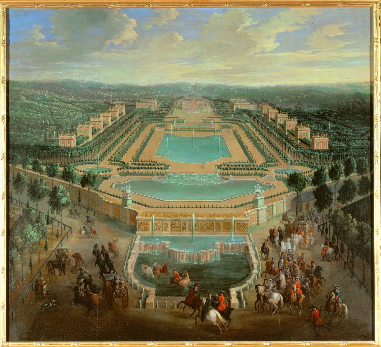 Widok ogólny Chateau de Marly, Grand Trianon, Wersal, Francja (zdjęcie ilustracyjne) autorstwa French School