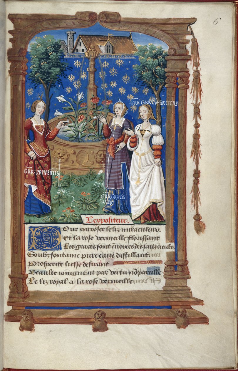 Korowód w Fontaine du Ponceau. Z rękopisu na temat małżeństwa Marii Tudor z Ludwikiem XII we Francji. autorstwa French School