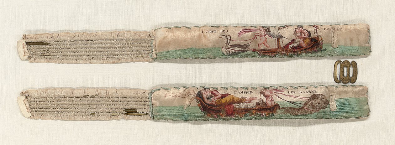 Para podwiązek, ok. 1770-90 (jedwab i metal) autorstwa French School