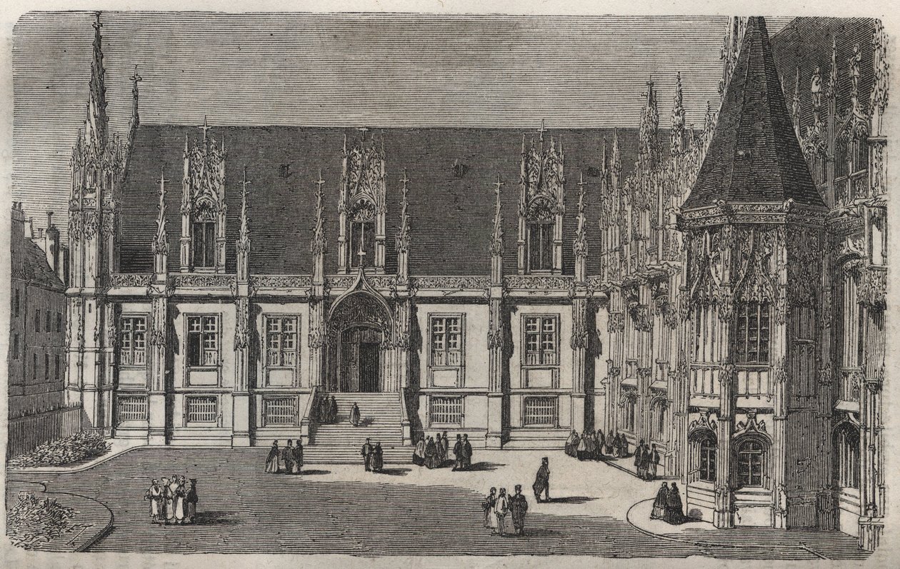 Pałac Sprawiedliwości w Rouen - grawerowanie w „Histoire de France” Victora Duruy (1811-1894) - 1882 autorstwa French School