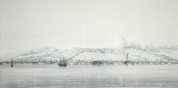 Panorama Zatoki Papeti, z „Podróży dookoła świata fregatą Wenus” autorstwa French School