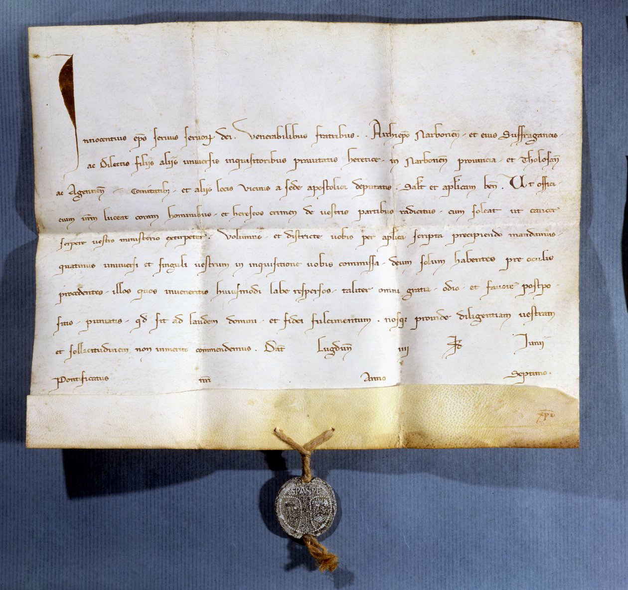 Bulla papieska papieża Innocentego IV (zm. 1254) przeciwko albigensom autorstwa French School