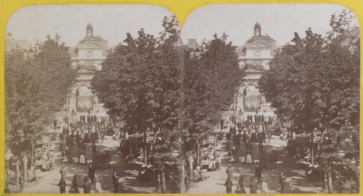 Paryż, Ogród Publiczny Arts et Metiers, widok stereoskopowy, ok. 1860 r. autorstwa French School