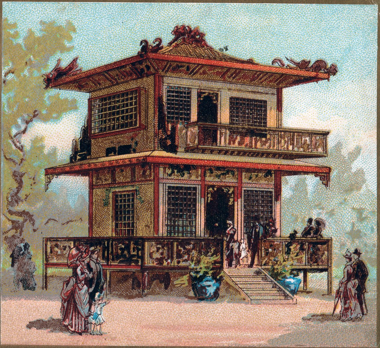 Paryż. Wystawa Powszechna z 1889 r.: Pawilon Japonii. autorstwa French School