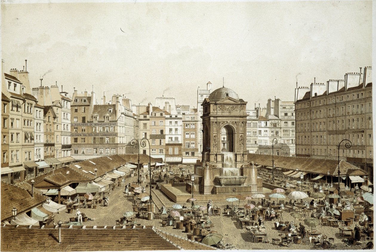 Paryż, Marché i Fontanna Niewiniątek autorstwa French School