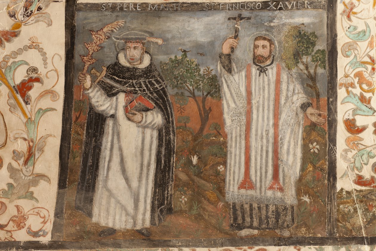 Kościół parafialny (Kościół Matki Bożej Solers). wnętrze Związki. Malowidła ścienne. Szczegół. 16 wiek (?). autorstwa French School
