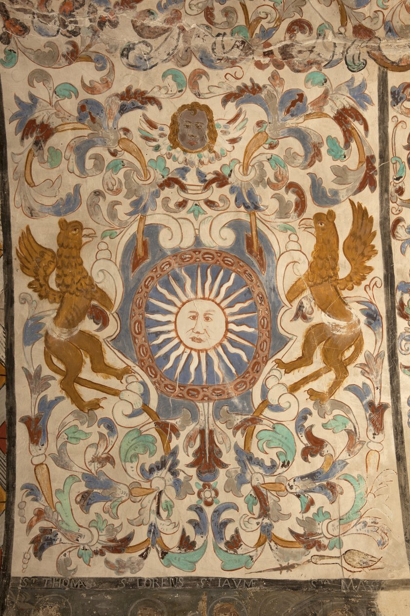 Kościół parafialny (Església de la Mare de Déu de Solers). Wnętrze. Nawy. Malowidła ścienne. Szczegół. XVI wiek (). autorstwa French School