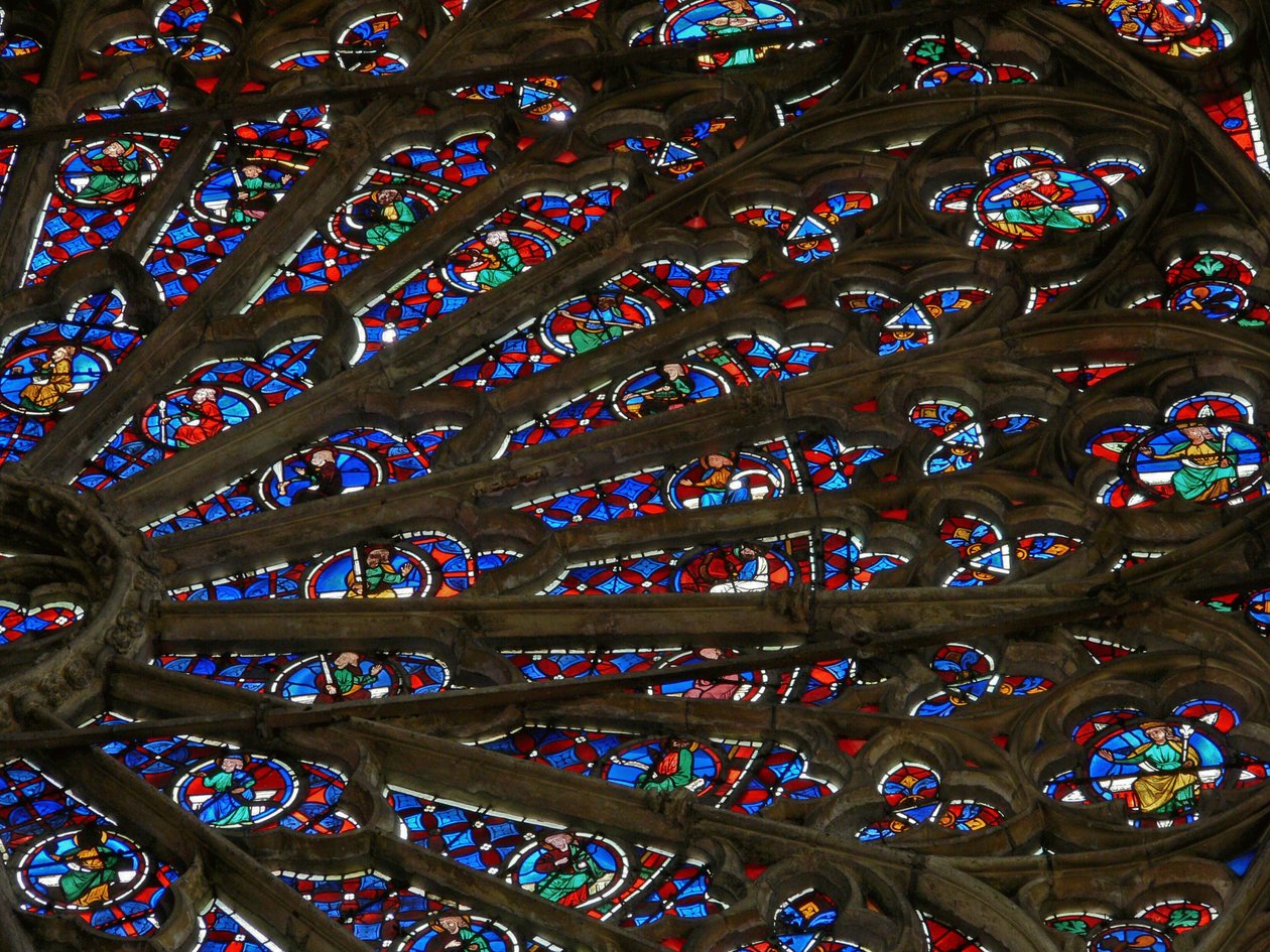 Częściowy widok okna z rozetą północną, ok.1300 autorstwa French School