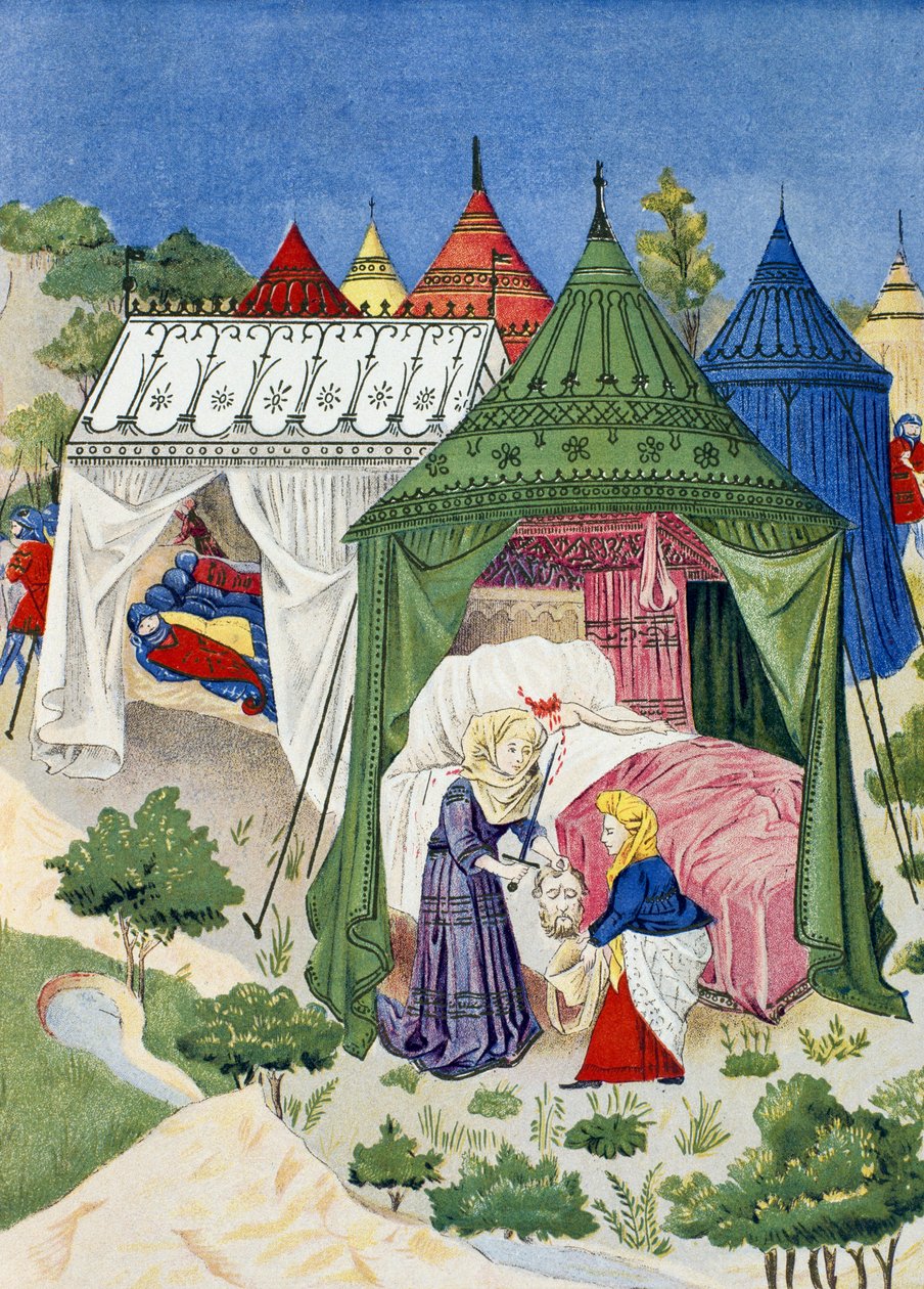 Pawilony i namioty z XV wieku, fragment z Historii Judith autorstwa French School