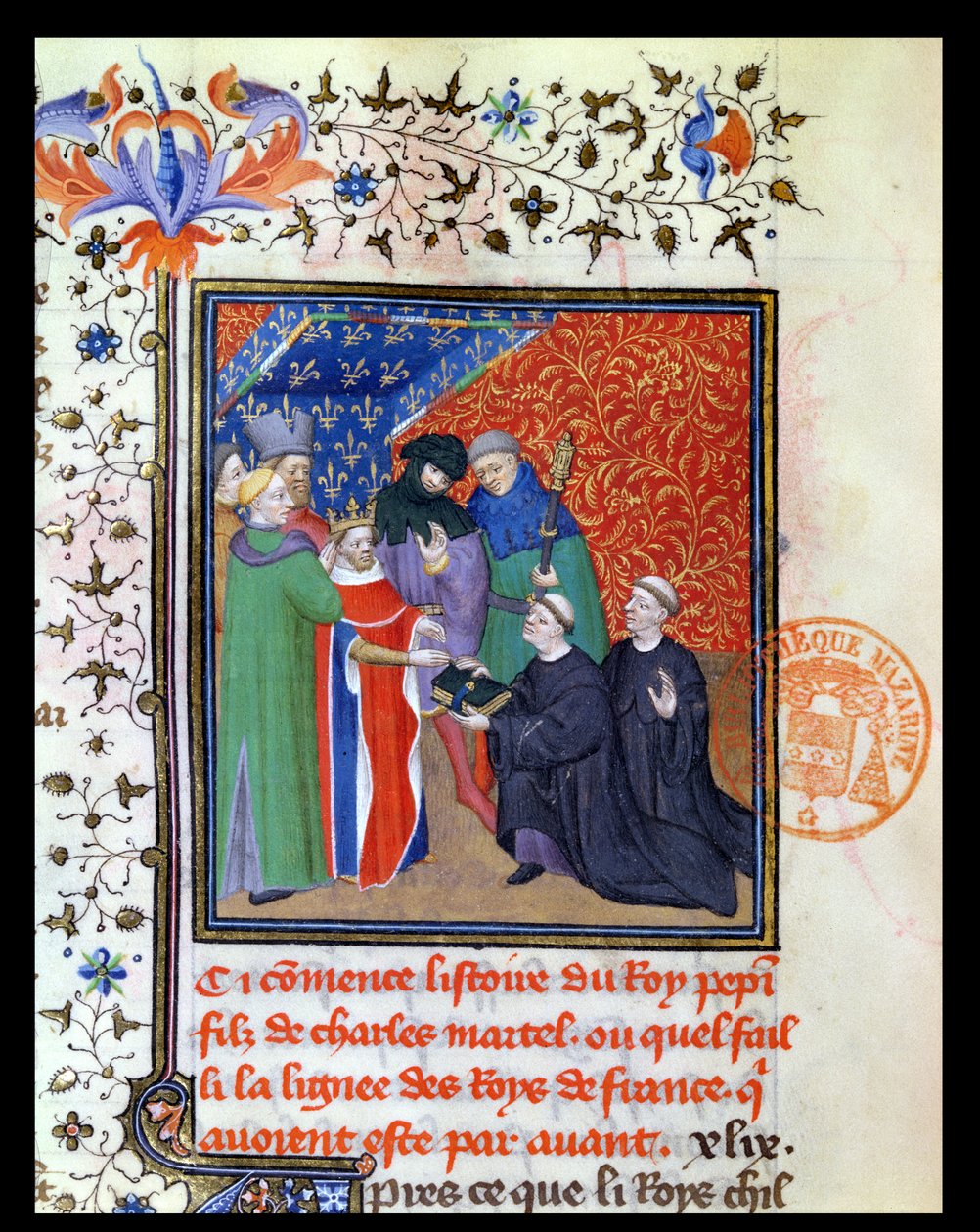 Pepin Krótki (ok. 715-68) król Franków autorstwa French School