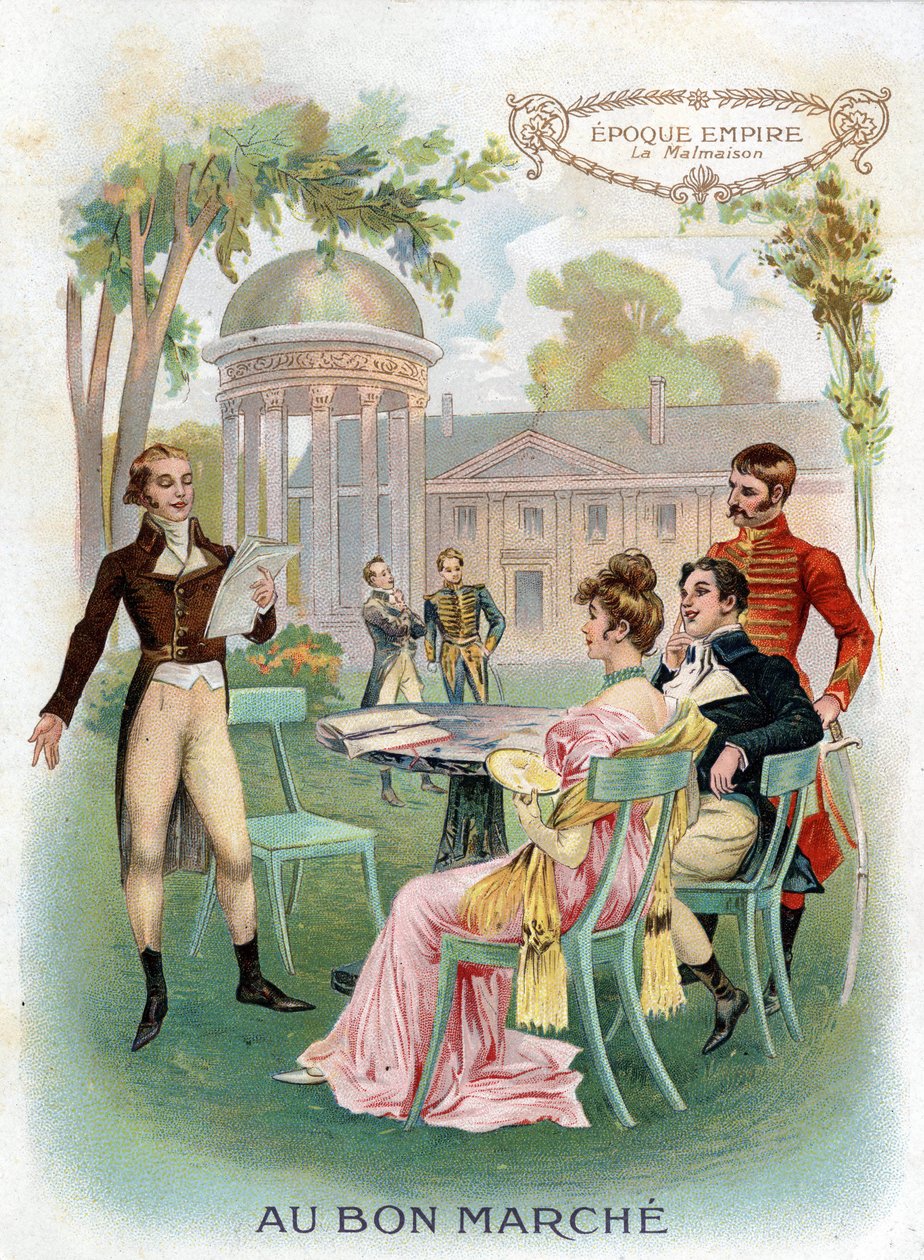Okres imperium: Malmaison. Chromolitografia „Au Bon Marche” ok. 1890 r. autorstwa French School
