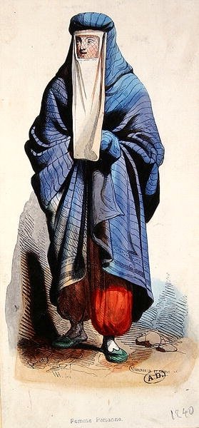 Kobieta perska, ok. 1840 (kolor lito) autorstwa French School