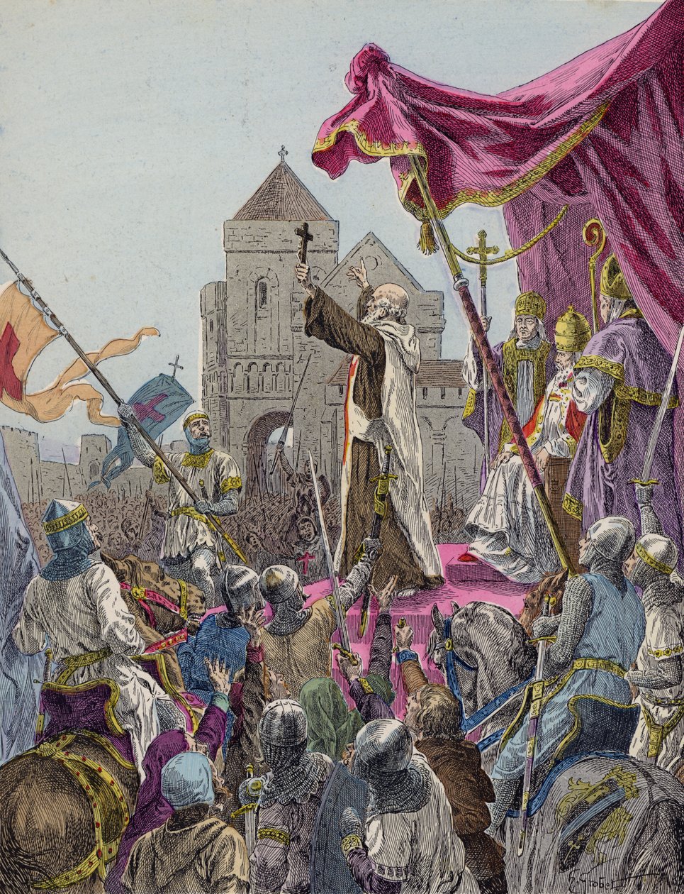 Piotr Pustelnik głoszący pierwszą krucjatę autorstwa French School