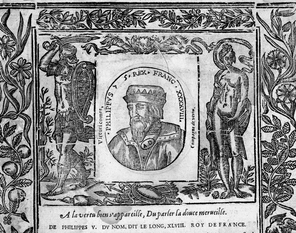 Filip V Długi, portret wyryty w medalionie autorstwa French School
