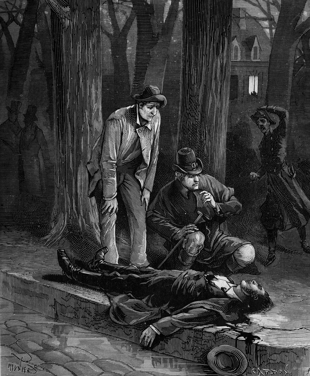 Philippe Lebon, francuski inżynier, zmarł w wyniku 13 uderzeń nożem podczas przekraczania Champs Elysees w Paryżu, gdzie udał się na świadka sacrum Napoleona w 1804 roku. autorstwa French School