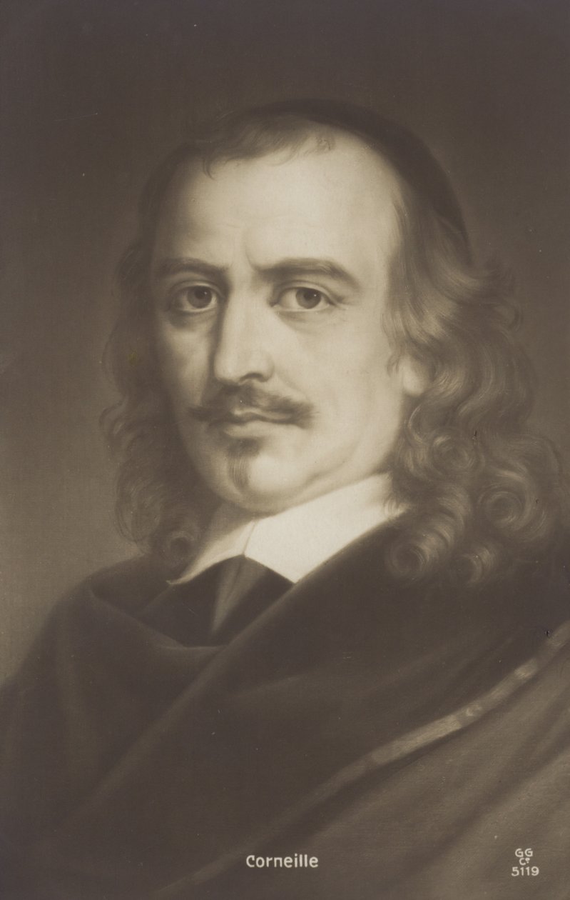 Pierre Corneille (1606-1684), francuski dramaturg (litografia) autorstwa French School